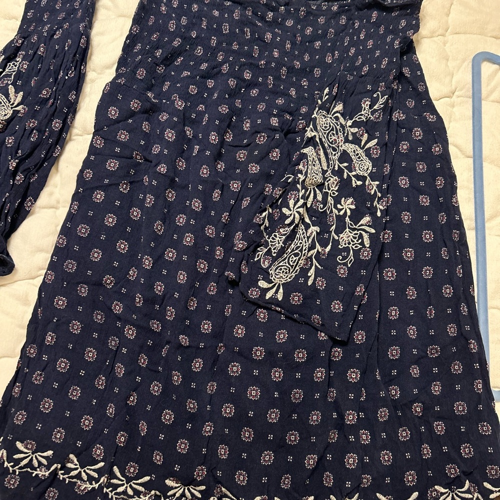 Navy Blue Floral Women's Dress
